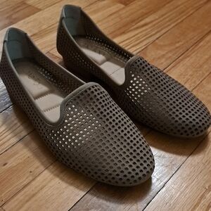 Me Too Perforated Taupe Loafers